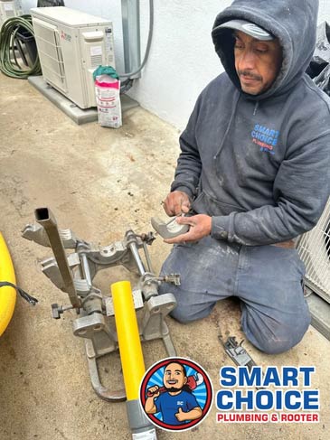 Smart Choice Plumber fixing commercial piping.