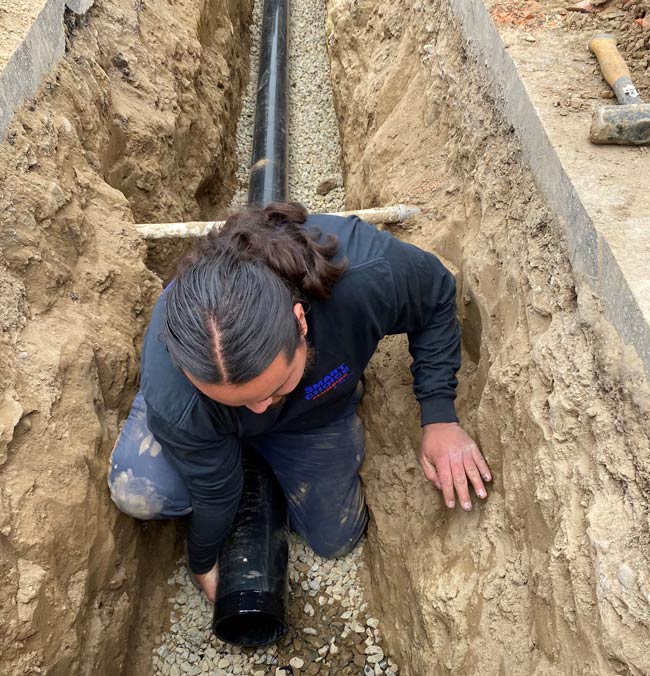 Jose Working on the Sewer Line